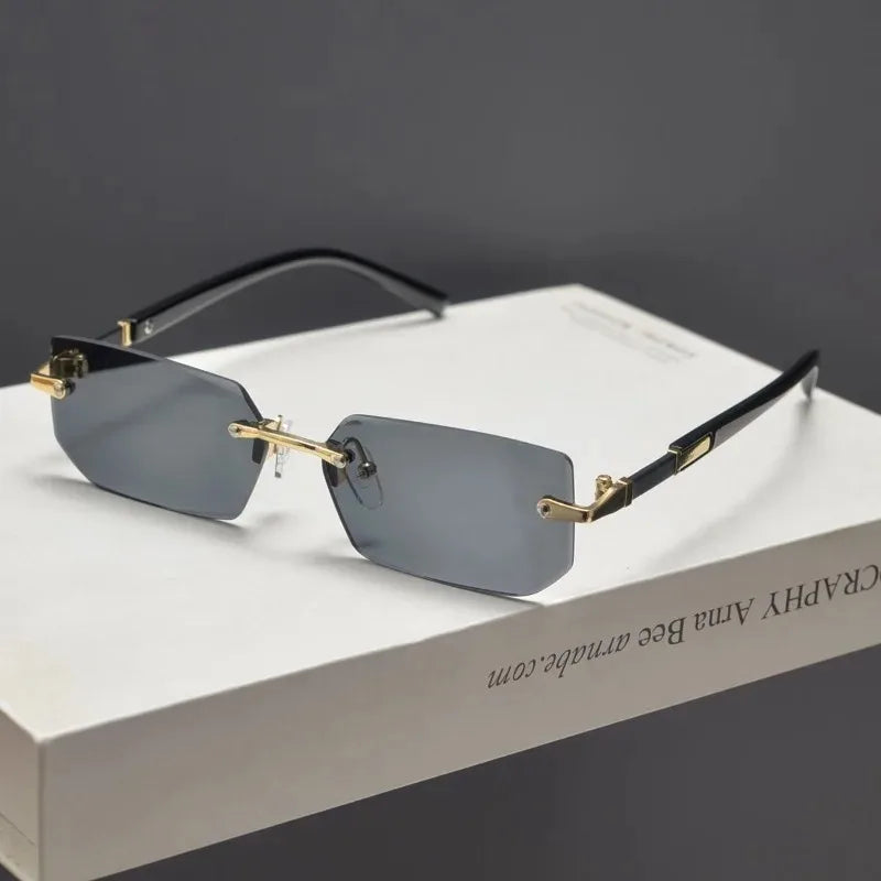 Veyra Rimless Rectangle Sunglasses — UV400 Protection