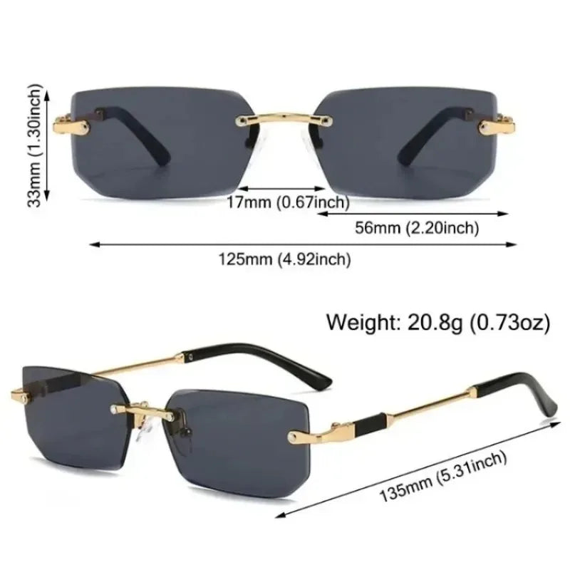 Veyra Rimless Rectangle Sunglasses — UV400 Protection